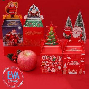 Combo 5 Hộp Quà Noel Dùng Đựng Quà Giáng Sinh Hình Ngôi Nhà Có Quai Xách Nhiều Mẫu M3528