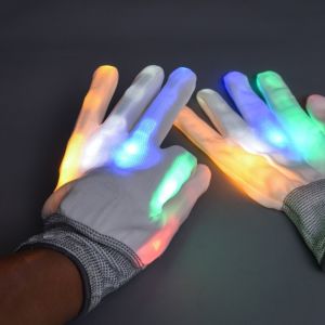 NOBLELUX 7 Colors Light Show LED Rave Glove Breathable Light up Finger Gloves Comfortable Flashing Mittens Concert/Party/Activity Props