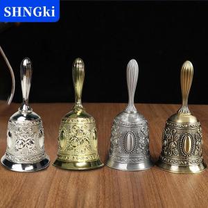 SHNGki Chuông tay kim loại Retro chuông báo thức trang trí bruiloft thủ công cầm tay
