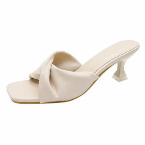 Women High Heels Sandals Square Toe Open Toe Mule Slip On Shoes Elegant Casual Fashion Sandals
