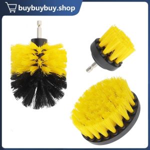 3pcs Car Electric Drill Brush Cleaner Kit Car Tires Nylon Brushes Round Cleaning Brush Suitable For Cars