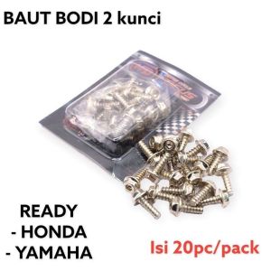 Baut Body Probolt 2 Kunci Chrome Thailand Yamaha Dan H0Nda 1 Pack Isi 20 Pcs / Baut Body Chrome Thailand Murah