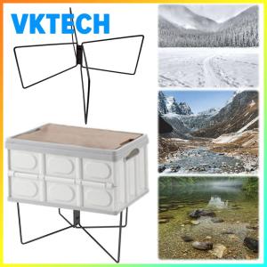 Vktech Aluminum Alloy Portable Organizer Box for Travel Cooking - Folding Stand for Camp Kitchen and Outdoor Cooking Needs