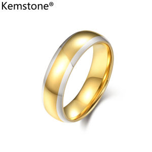 Kemstone Mirror Two-Tone Titanium Ring Minimalist High-End Circle Band