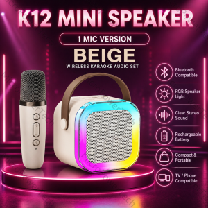 MICROPOWERTECH K12 Mini Karaoke Wireless Audio Speaker Bluetooth Microphone Portable Home KTV Karaoke Machine