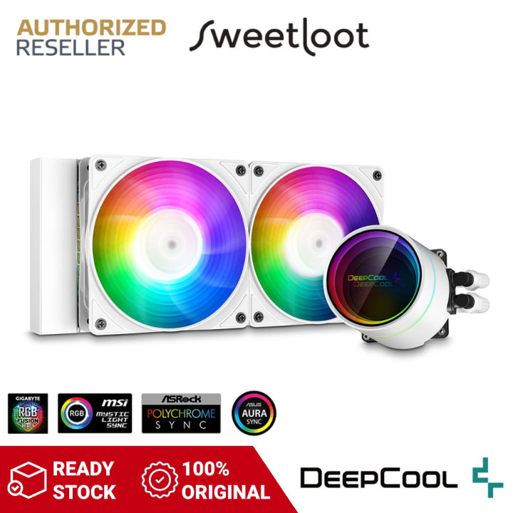 DeepCool CASTLE 240EX ARGB WH White AIO liquid CPU cooler with 5v Addressable RGB Controller