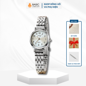 Đồng hồ nữ BARSH mặt tròn dây kim loại nhỏ nhắn thời trang thanh lịch nhẹ tay Basic Jewelry DH58