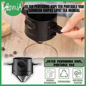 Filter Penyaring Kopi Portable / Foldable Coffee Tea Dripper Funnel Stainless Steel Manual -HOMIA