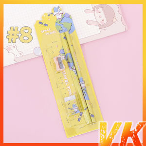 VK 8 in1 Kids Stationery Set Cute Pencil School Supplies Stationary Cartoon Design Pencil Set Christmas Gift