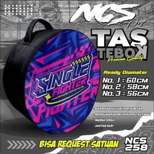 Tas Tebok Murai Motif single fighter ungu Ransel Gendong Jinjing Bawa Tebok Sangkar Murai printing