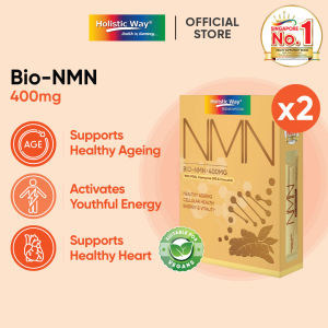 [Bundle of 2] Holistic Way Bio-NMN 400mg / Bio-NMN Women 400mg / Bio-NMN Men 400mg – Boost NAD+ Youthful Energy Vitality Stamina & Anti-Ageing — Vegan (3.5g x 15 Powder Sachets per box)