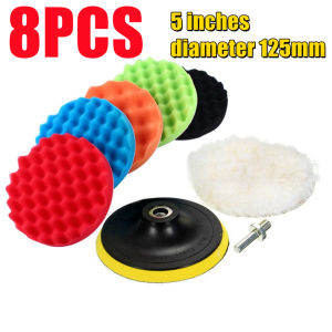 3inch 4inch 5inch Car Polishing Disc 11Pcs/8PCS/5PCS Self-Adhesive Buffing Waxing Sponge Wool Wheel Polishing Pad For Car Polisher Drill Adapter Prime quality wool pad sponge pad