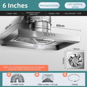 Kitchen Range Hood Exhaust for Kitchen Stove With LED Light Portable Exhaust for Cooking Wall Mounted Exhaust Fan Set Kitchen Exhaust Fan Ventilation