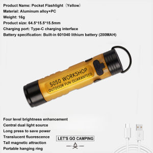 Pocket Mini Flashlight Rechargeable Camping Light Small Flashlight Camping Lights Mini Sticky Rechargeable Flashlight Light Rechargeable Magnetic Long Lasting Rechargeable Flashlight Emergency Light Rechargeable Tactical Minilighting