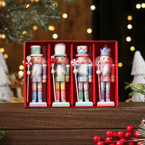New Portable Figurines Nutcracker Puppet Painted Creative Soldier Puppet Pendant Colorful Nutcracker Doll Christmas Decorations