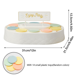 Conveyor Cake Machine 360 Degree Automatic Rotating Cupcakes Turntable Stand with 14pcs Small trays