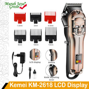 Alat Cukur Rambut KEMEI KM-2618 LCD Display Professional Hair Clipper Mesin Pangkas Rambut Electric Rechargeable