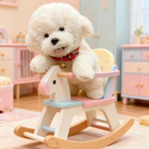 JOJO CASTLE Simulation Bichon Frise Stuffed Toy Lovely Lying Bichon Dog Doll Soft Animal Doll Huggable Puppy Pillow Home Dcero Birthday Gifts For Friends