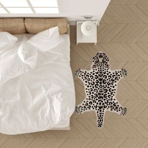 Tiger Print Faux Fur Irregular-shaped Rug Made of Faux Cashmere Material Bathroom Mat Bedroom Bedside Decorative Entrance Study Room Carpet 仿老虎皮异形地毯 仿羊绒材质 浴室地垫 卧室床边毯 装饰进门垫书房地毯 FUNIANQI