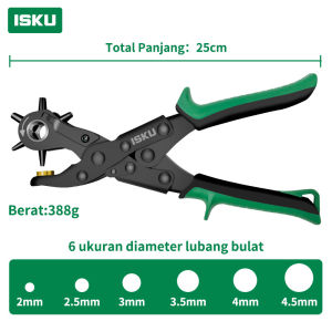 ISKU Tang Pembolong Sabuk Kulit 6 Ukuran Leather Hole Punch Tang Plong Ikat Pinggang Tali Jam Tangan