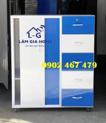 {Giao nhanh} Tủ nhựa có 2 cánh lùa màu trắng xanh 1m25-1m06