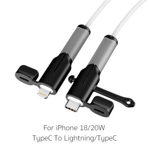 ELELAB ฝาครอบสายชาร์จ ซิลิโคน อุปกรณ์เสริม iP-18/20w Type C/USB ปลั๊กเสียบสายชาร์จ ฝาครอบสายเคเบิล