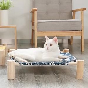 Hammock  Cat Hammock Washable Wood Cat Bed  Bed Summer  Four Season cat nest
