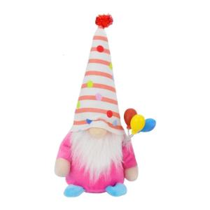Gnomes đầy màu sắc nhồi Búp bê nhồi bông với bóng bay bánh Scandinavian tomtes Tabletop trang trí tiệc sinh nhật decors Quà Tặng