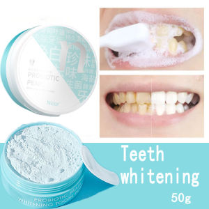 Teeth Whitening Powder Pemutih Gigi Pasta Gigi Alat Gigi Putih Gigi Bersih Kebersihan Mulut Sikat Menghilangkan Noda Pemutih Gigi Bubuk Mutiara Putih 50g