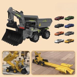 Mainan Truck Excavator Penggali Truk Crawler Kendaraan Foldable Lipat Rail Lintasan / Mainan Folding Racing Track