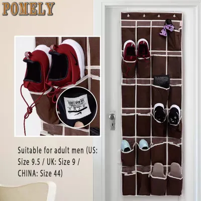 Pomely [COD&Local]Large Over 24 Pocket Hanging Shoe Rack Organizer Mesh Shoe Box Shoes Organizer Storage Wall Mounted