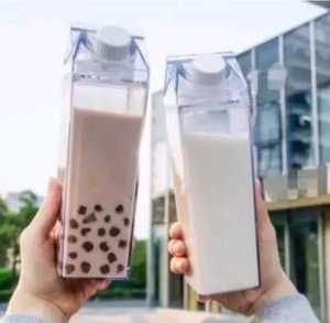 Botol Minum Kotak Transparan Bening Air Refill Kulkas 1 Liter / Botol Susu Ala Jepang