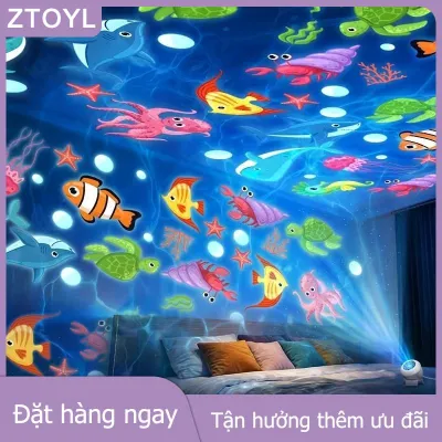 ZTOYL GUCHEN Led Starry Ocean Projector ánh sáng xoay năng động chiếu đêm đèn 8 chế độ cho trẻ em phòng ngủ vườn ươm Quà Tặng