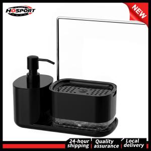 【Free Shipping】 4-in-1 Kitchen Soap Dispenser Set with Tray and Sponge Holder Kitchen Sink Soap Dispenser Sink Countertop Storage Organizer for Kitchen