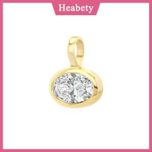 Heabety Hợp Thời Trang Phụ Nữ Hình Học Mặt Dây Chuyền Vòng Cổ Màu Trắng Zircon Bead Chain Mạ Vàng Cho Đám Cưới Hoặc Quà Tặng