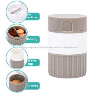 เครื่องมือสำหรับบด/ตัด/ลับคมอิเล็กทรอนิกส์ยาถ้วยน้ำกล่องยาผงบดสี่ในหนึ่งกล่องยาครัวเรือนกล่องยาแบบพกพากล่องยา