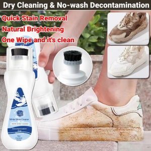 White Shoes Cleaner Stain Remover Sneaker Foam Spray Dry Cleaning & No-Wash Decontamination Yellow Edge For Shoe Care