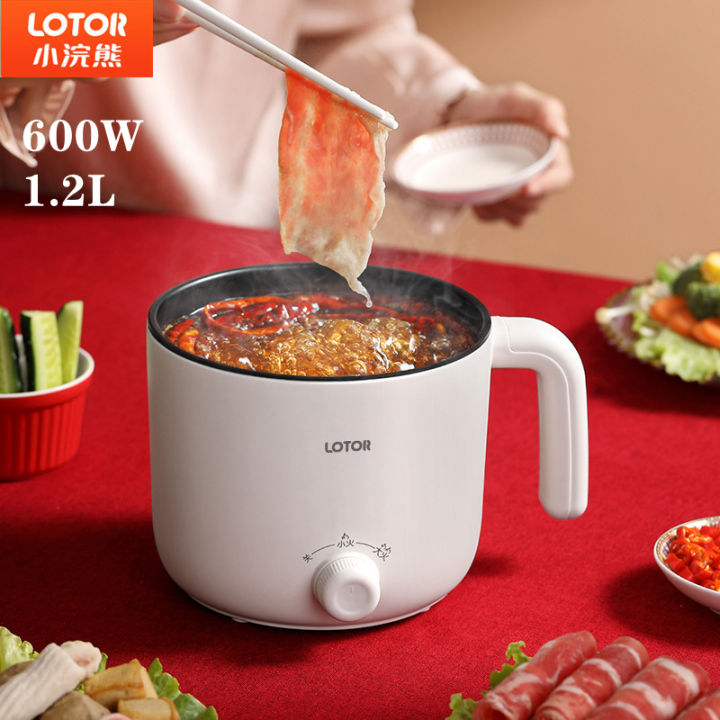 Multifunctional Electric Cooker Rice Cooker small size mini Non stick Portable cooker electric 1.2L LOTOR Lazada Singapore