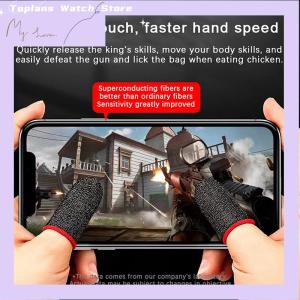 [Toplans]💖[HOT SALE]🎈🎈 2PCS Gaming Finger Sleeve Breathable Fingertips For Games Anti-Sweat Touch Screen Finger Cots Cover Sensitive Mobile Touch Glove