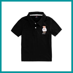 Áo thun cổ bẻ bé trai in gấu(từ 14kg-42kg)