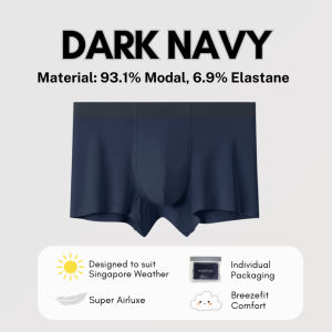 mixshop Men Modal Boxer Brief Underwear Trunks Breathable BreezeFit Comfort [SG STOCK]