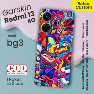 Garskin Bebas Custom COD isi 2 pcs motif monsters lucu keren Redmi 13 4g bisa custom bebas - just bg