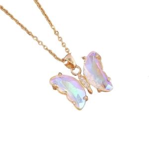 Vòng cổ hình bướm hợp kim thời trang với trang trí Zirconia lấp lánh hoàn hảo cho các cô gái và phụ nữ trưởng thành