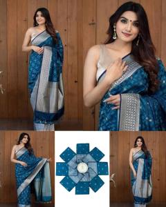 [Pre Order] SOFT LICHI SILK BEAUTIFUL RICH PALLU & JACQUARD WORK (Normal / Ready To Wear)_258 ~ Delivery Lead Time : 10 days