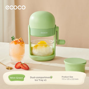 Ecoco Ice Shaver Hand-cranked Portable Mini Ice Crusher with Ice Mold for DIY Fluffy Shaved Ice E25032