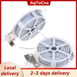 [COD] AqToCna Ship within 24 hours 1Pc (50m) White Multi-Function Sturdy Garden Plant Twist Tie with Coated Wire