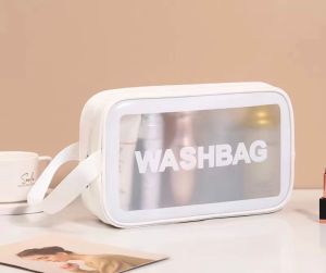 Tas Kosmetik Transparan WashBag Pouch Travel Anti Air - ZVS