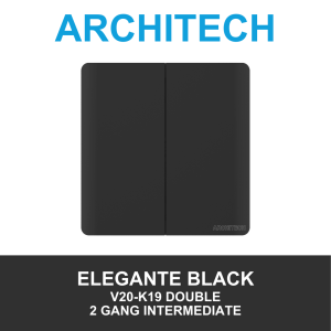 ARCHITECH Elegante Black V20-K19 DOUBLE 2 GANG INTERMEDIATE