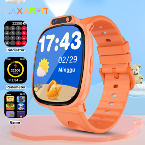 LAXASFIT Kids Smart Watch HD Touchscreen Front Camera Sleep Tracking 18 Educational Games Alarm Clock Holiday Gift For Children