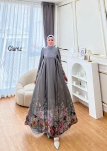 Zahira1808 Qamara 4 Gamis Bahan Valentino GreySilk Import Gamis Murah Trendi Baju Syari Muslim Wanita Ibu Terlaris Baju Pesta Adem Nyaman Di Pakai Real pict Orii GLZ